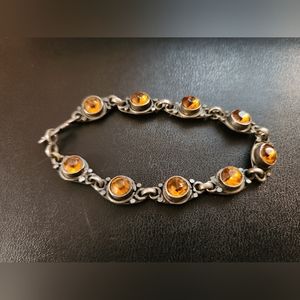 90s Orange stone goth vintage bracelet